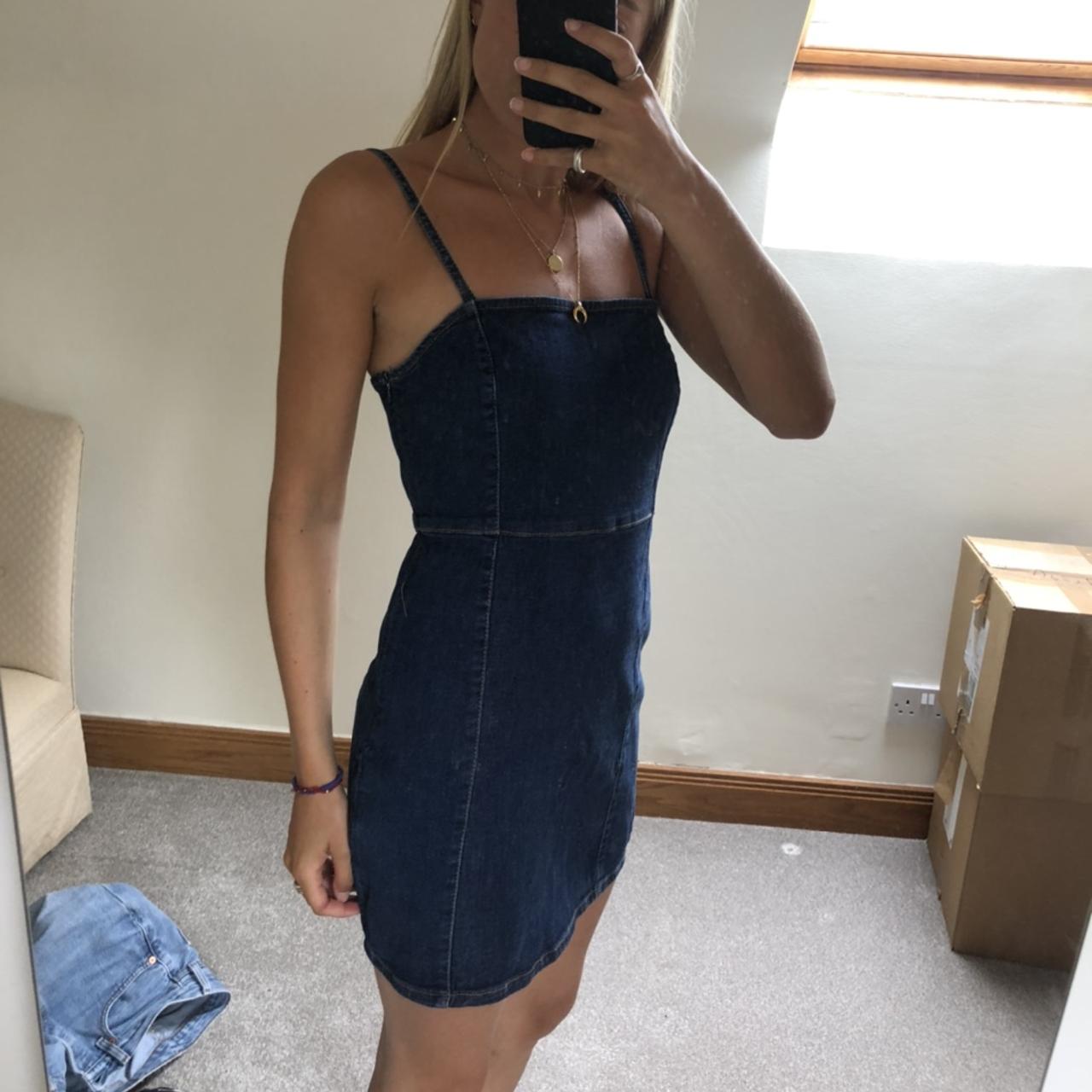 Women's Spaghetti Strap Midi Dress - Striped A-Line Swing Dress With Square Neck