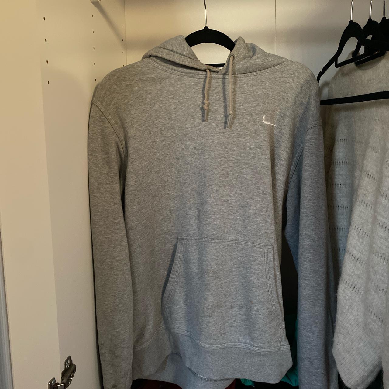 nike grey tick hoodie