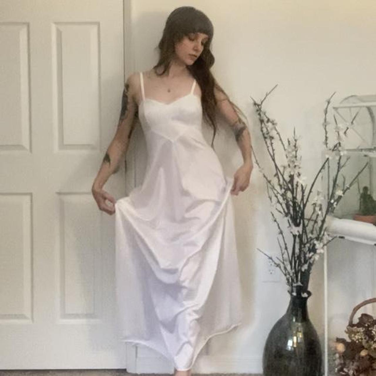 Vintage Olga white slip dress with builtin bra 🕊 So... Depop