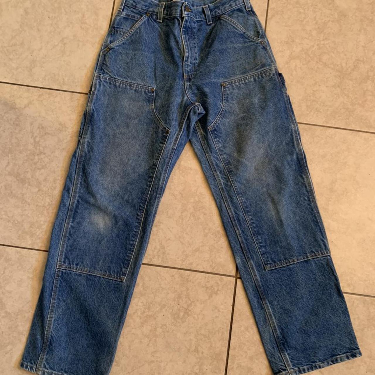 Carhart double knee jeans size 32x32!... - Depop
