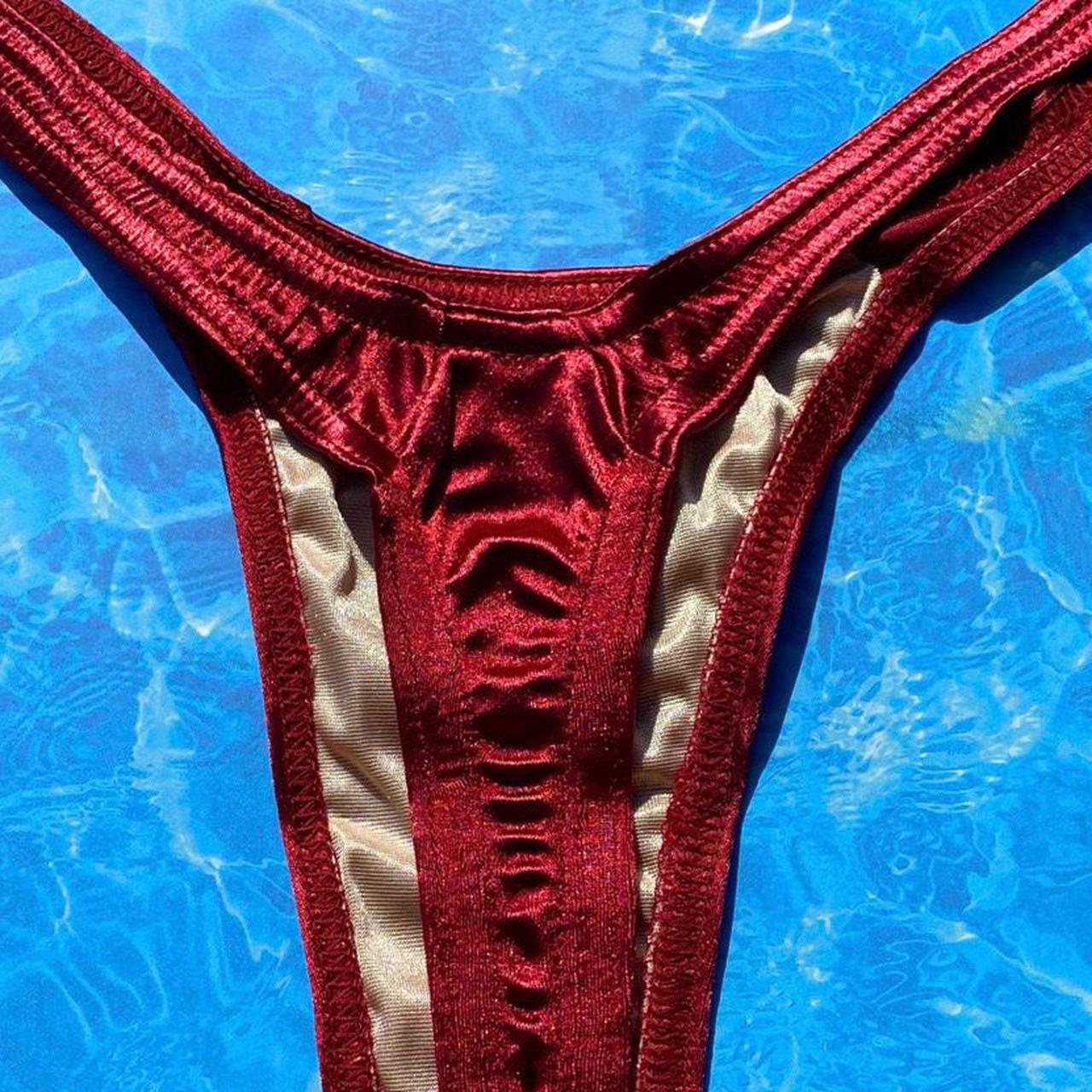 Vintage High Cut Cherry Thong Bikini Bottom 🍒 - Depop