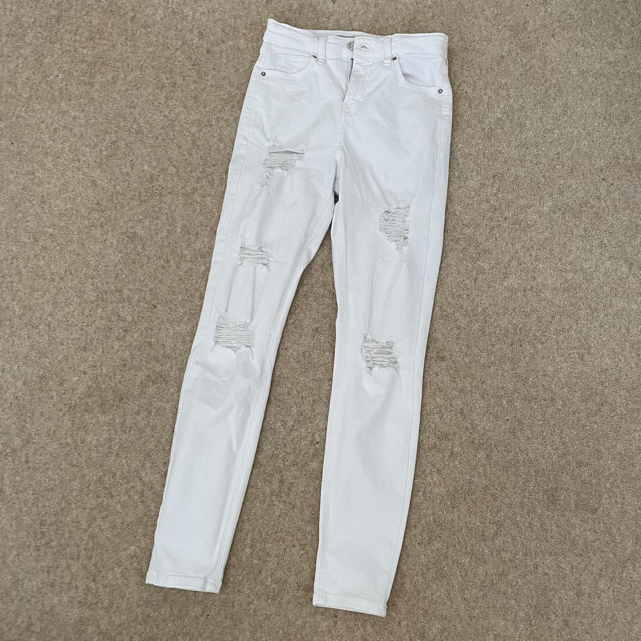 White super ripped jamie jeans W35L30 only worn a... - Depop