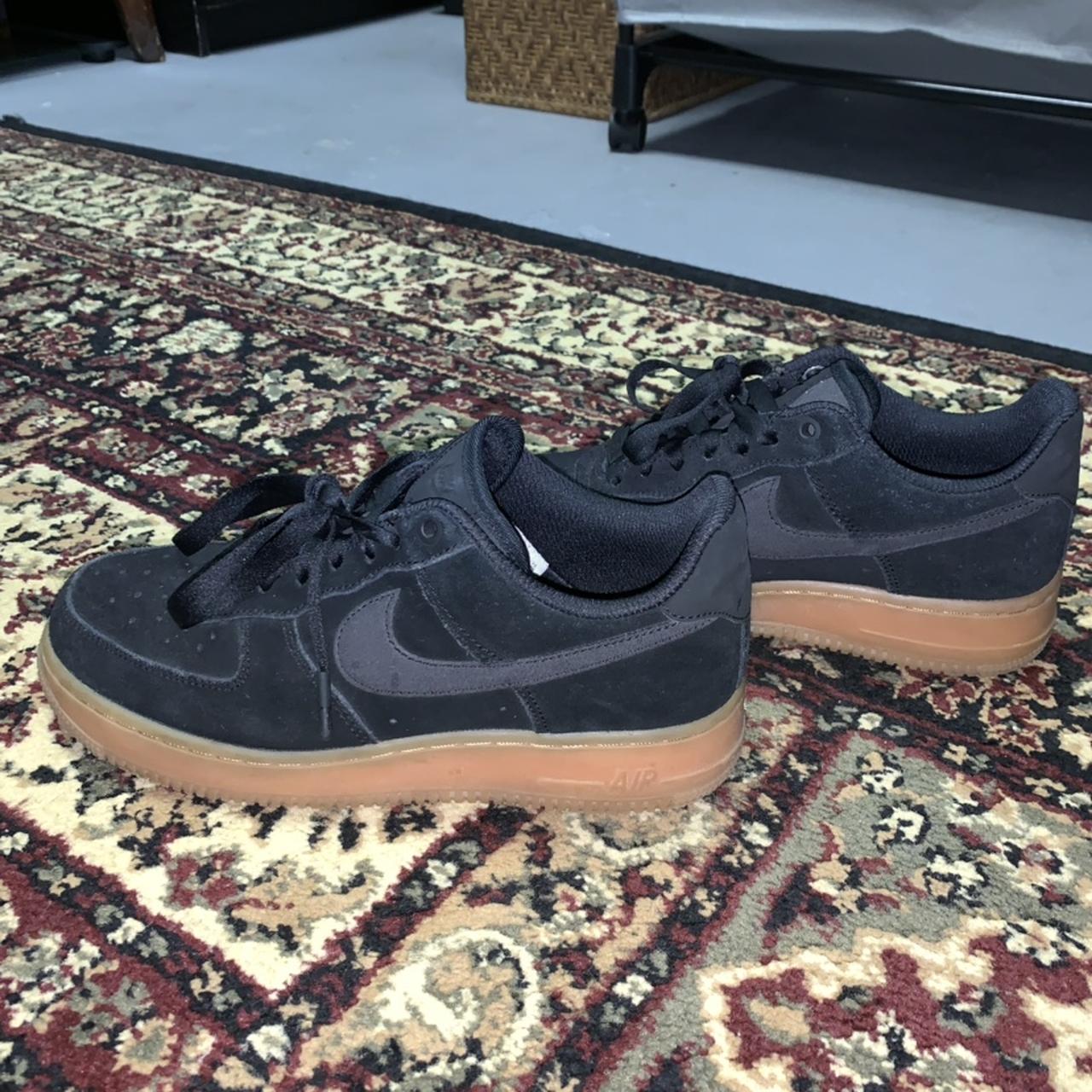 Black suede air outlet force 1s