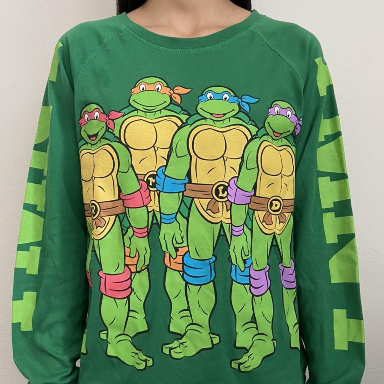 green teenage mutant ninja turtles 🐢 t shirt size: - Depop