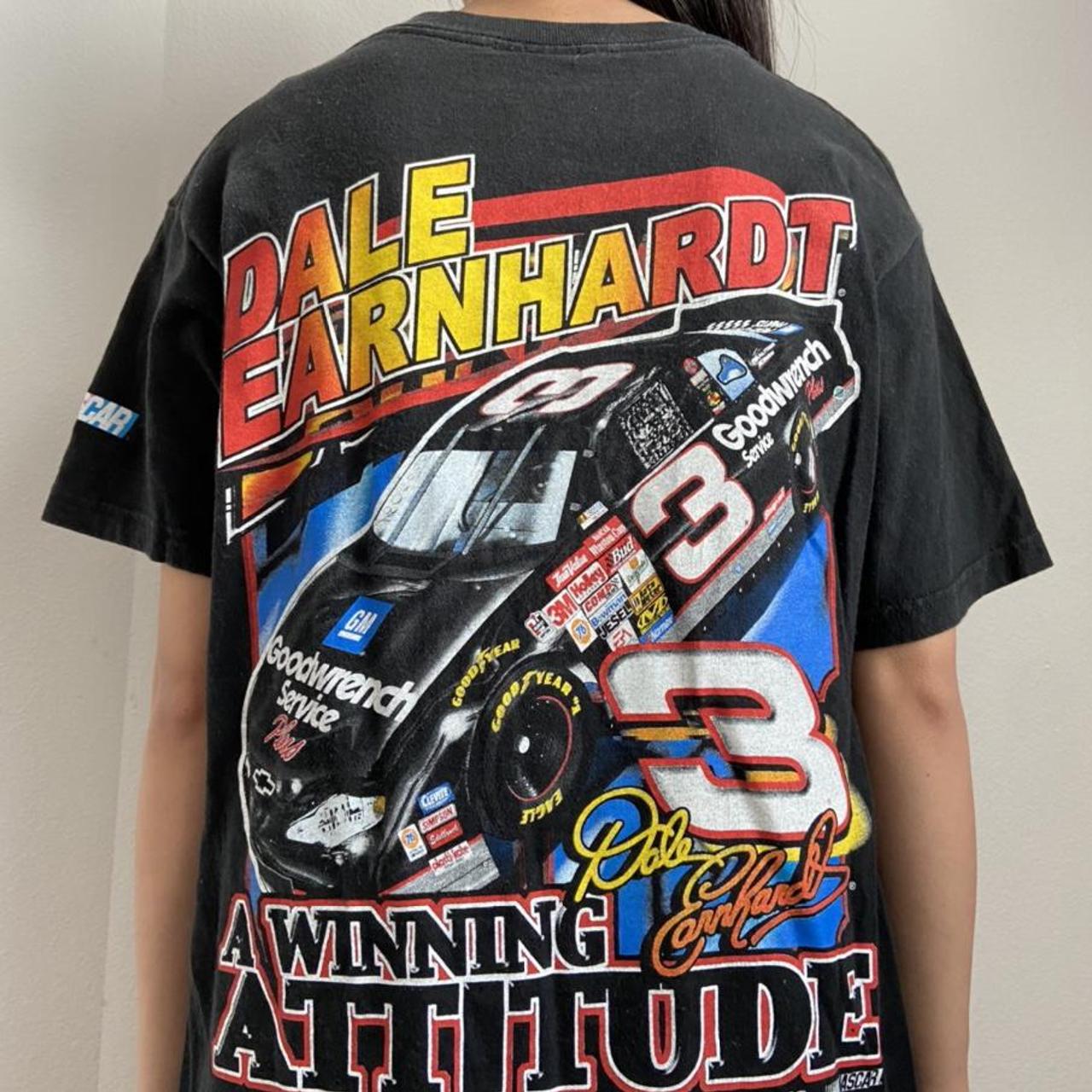 Vintage Dale Earnhardt Nascar Graphics Black Tee... - Depop