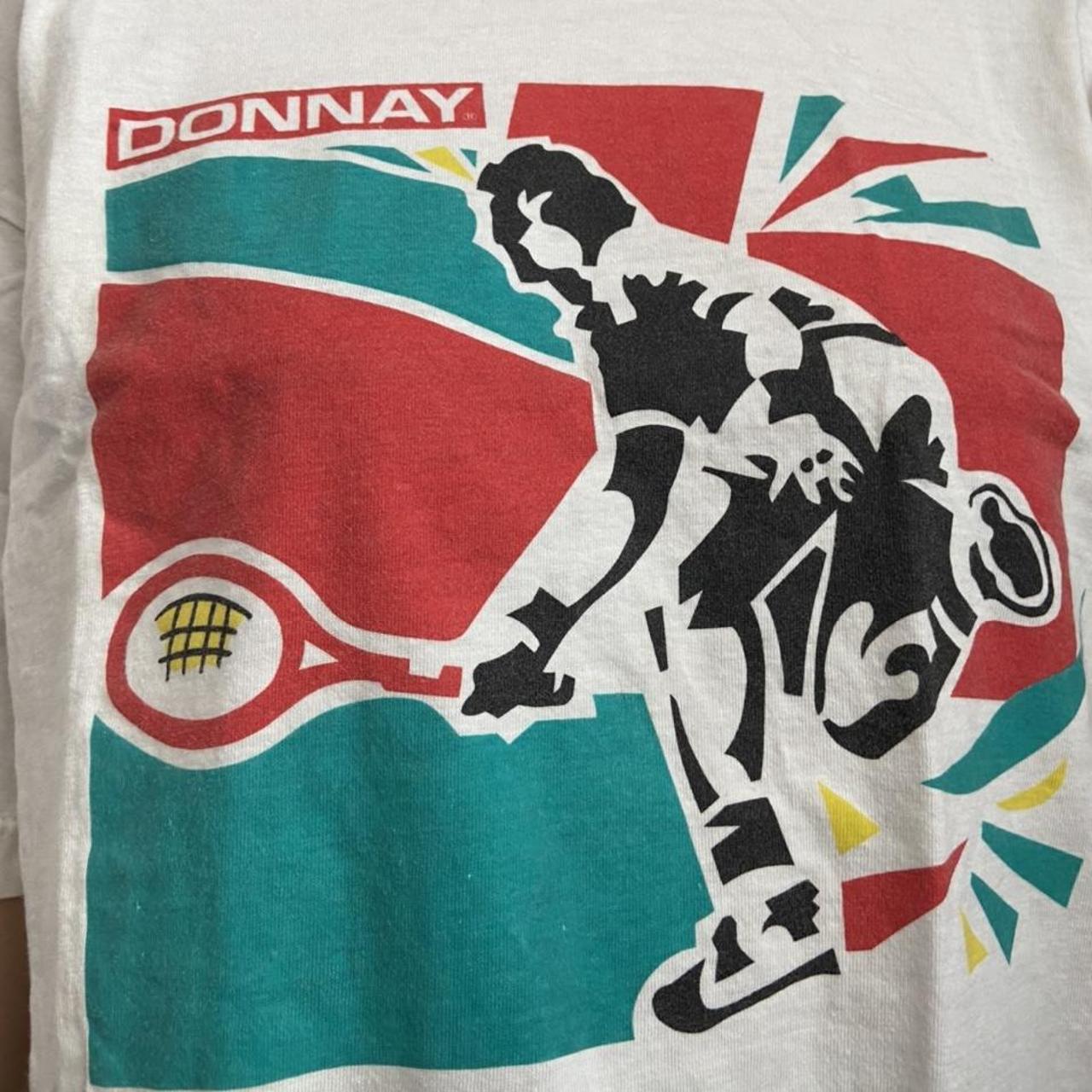 Vintage Donnay Tennis 1990's Graphics White Tee... Depop