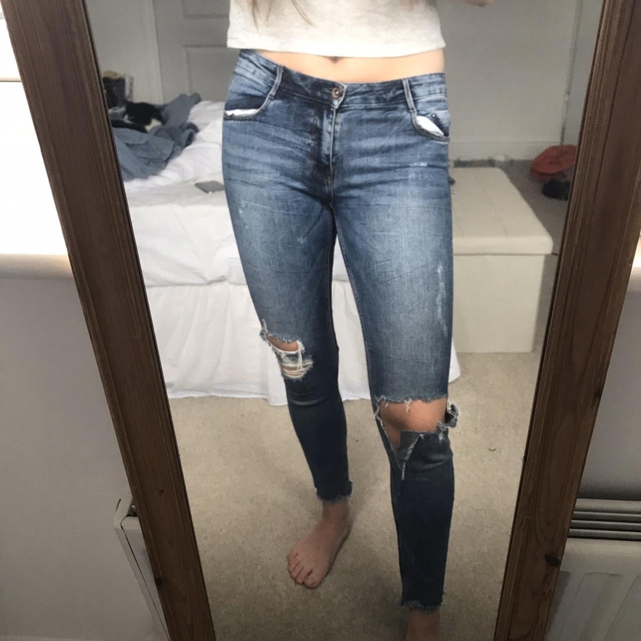 Extremely ripped skinny jeans | they have been used... - Depop