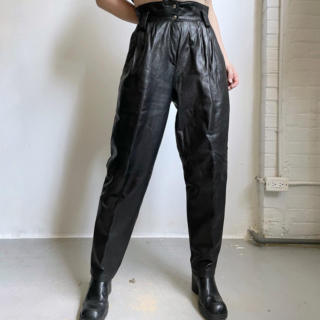 80's Leather Pleated Trousers