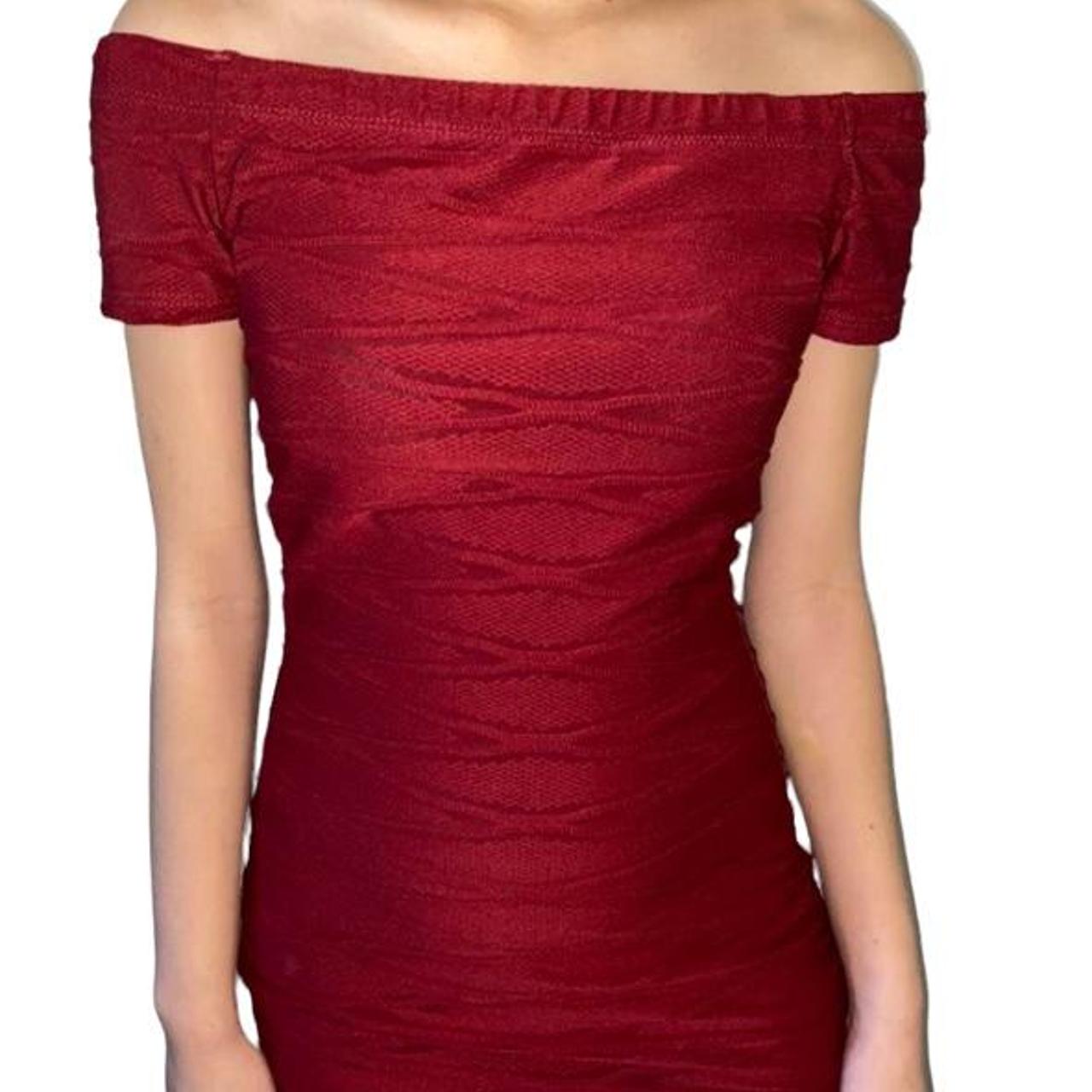 short tight burgundy dress