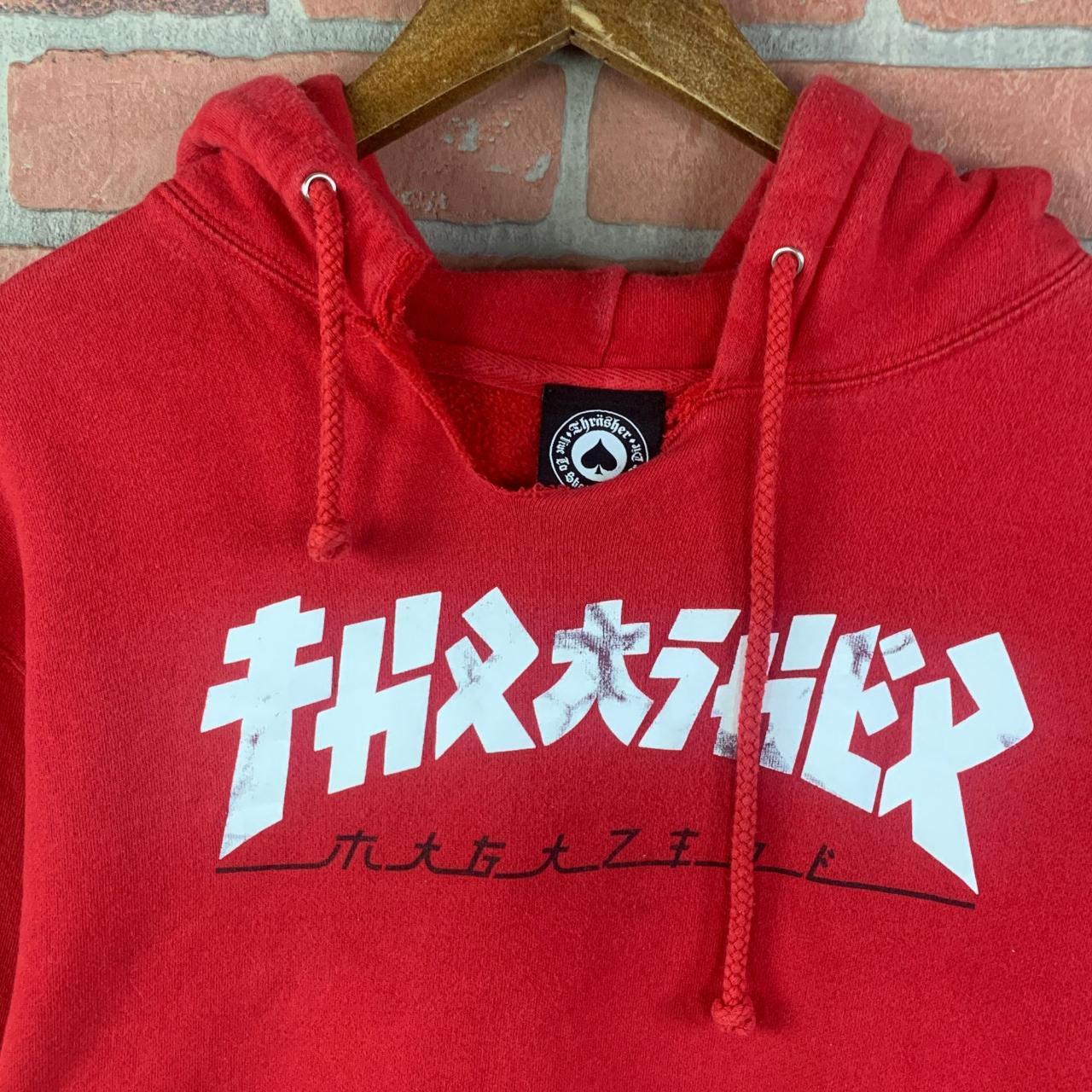 Thrasher godzilla red top hoodie