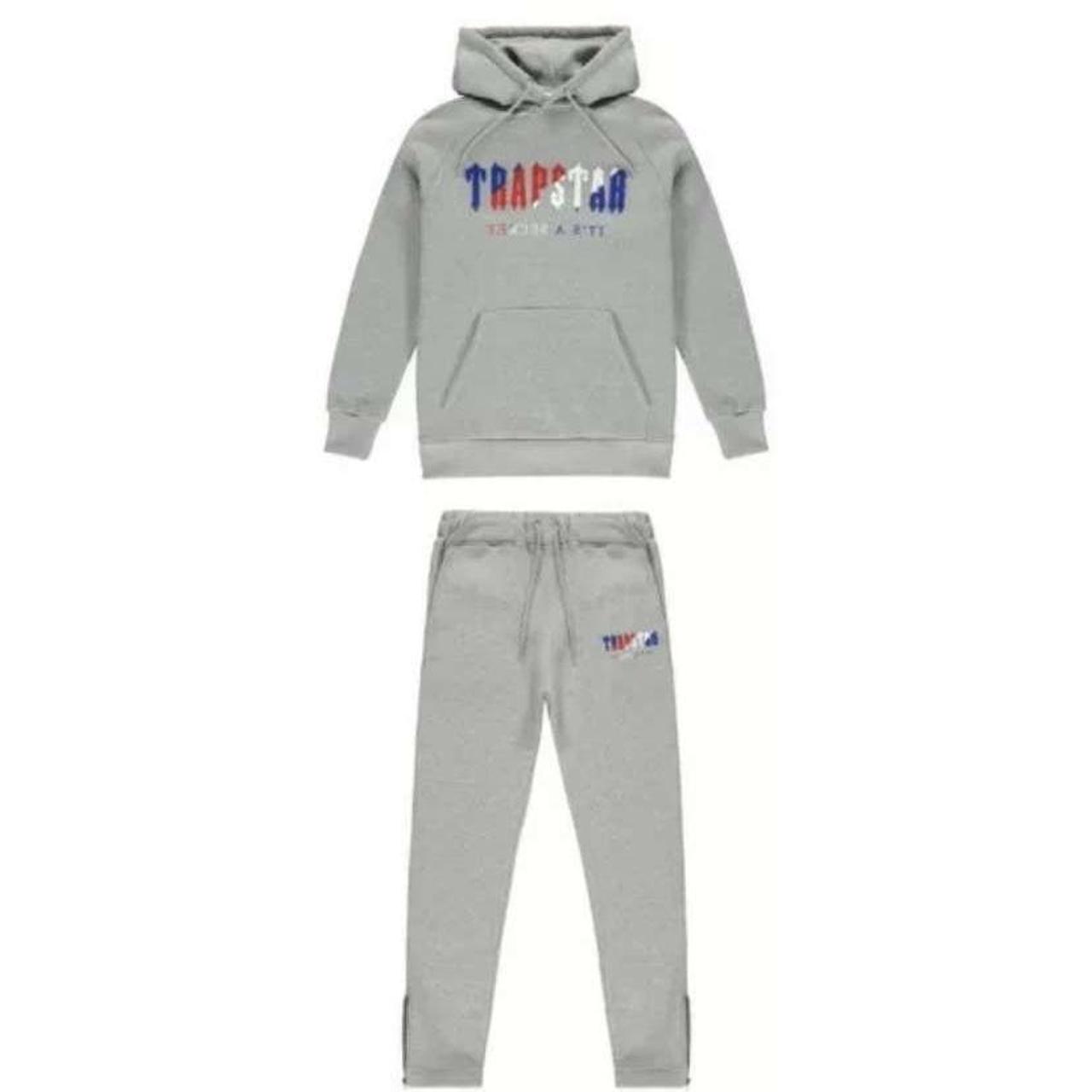 Trapstar Hooded Tracksuit - Grey/red/blue/white... - Depop