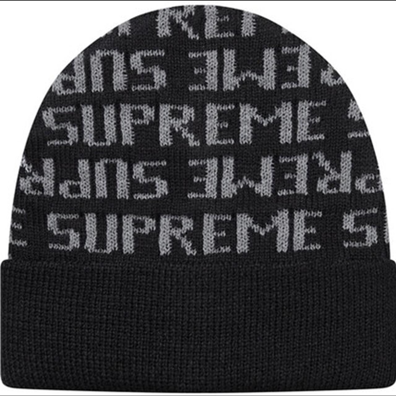 Supreme 3m reflective repeat beanie. Black fw16 | Depop