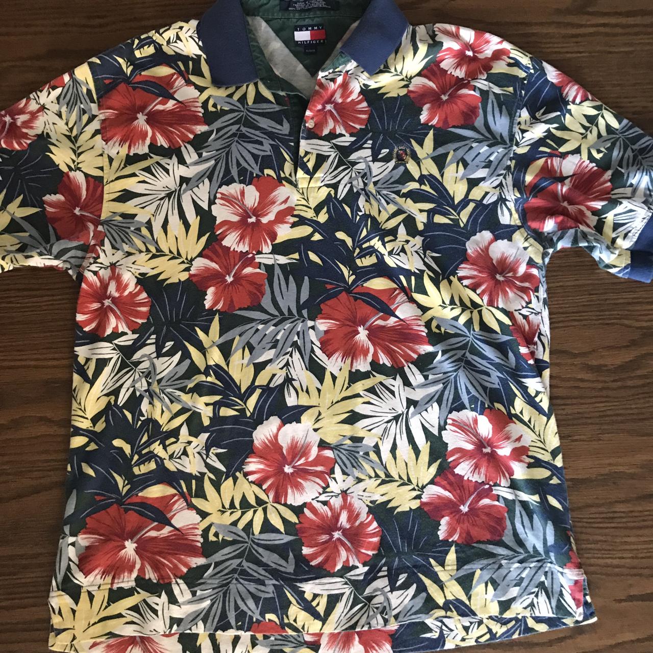 Høflig effektivt Vejfremstillingsproces Vintage Tommy Hilfiger Hawaiian Polo Tee Shirt... - Depop