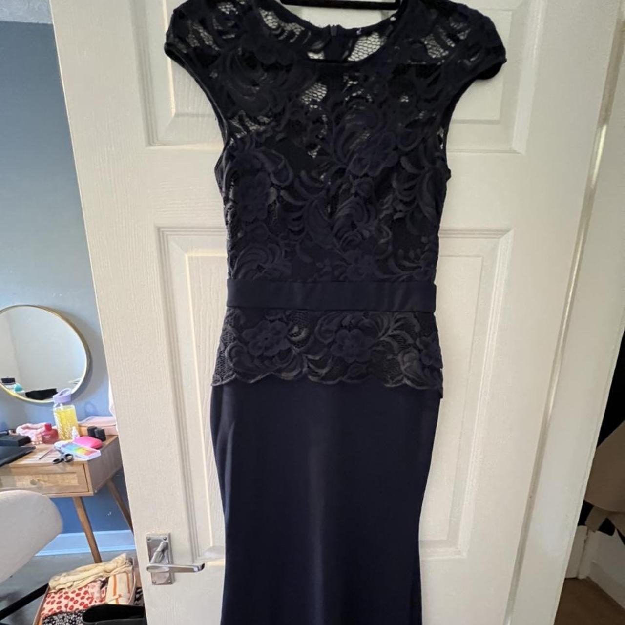 Navy Blue Prom Dress Size UK 10. Worn once in... Depop