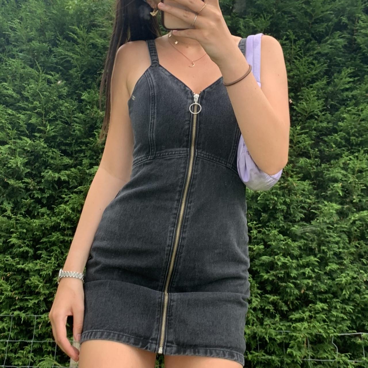 Topshop zip sales denim dress