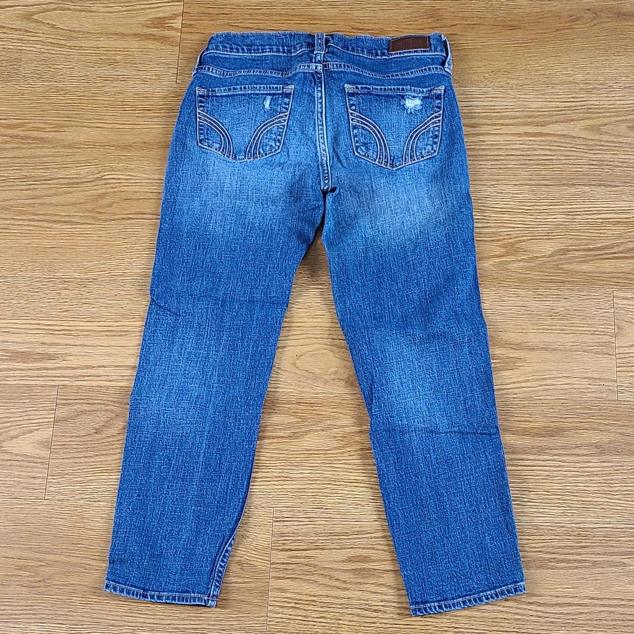 HOLLISTER LOW RISE BOYFRIEND DARK WASH DESTROYED... - Depop