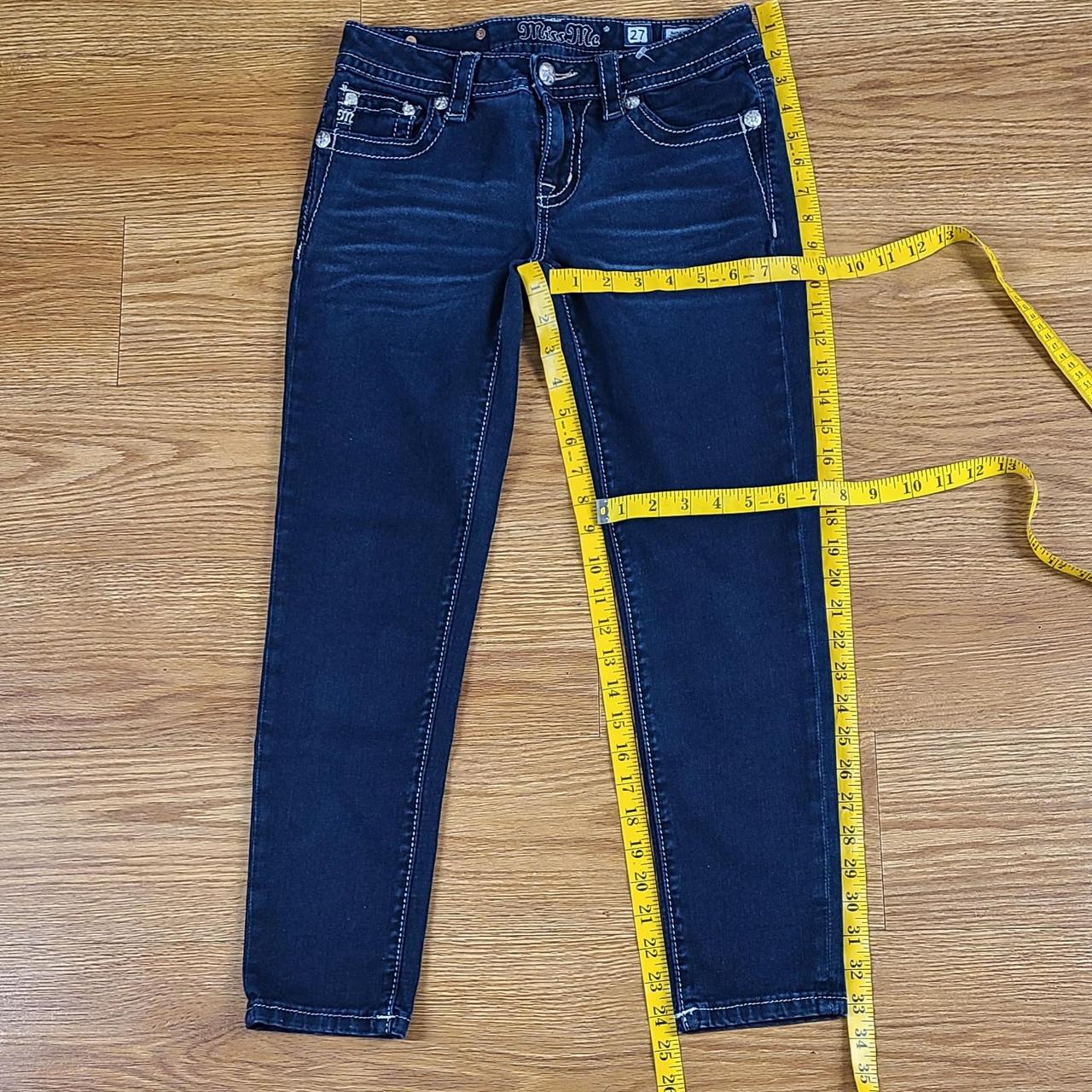 Miss Me Women's Navy and Pink Jeans | Depop