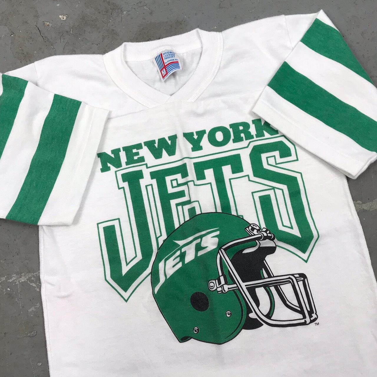 Vintage New York Jets jersey shirt T shirt material... - Depop