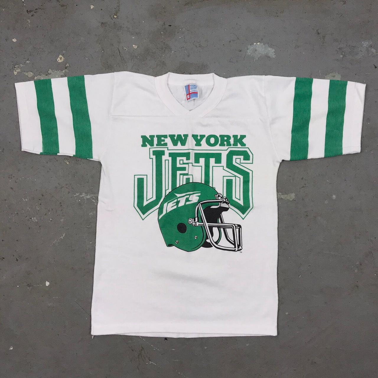 Vintage New York Jets jersey shirt T shirt material... - Depop