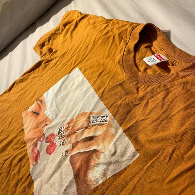 Supreme cherries tee shirt in burnt orange, once... - Depop