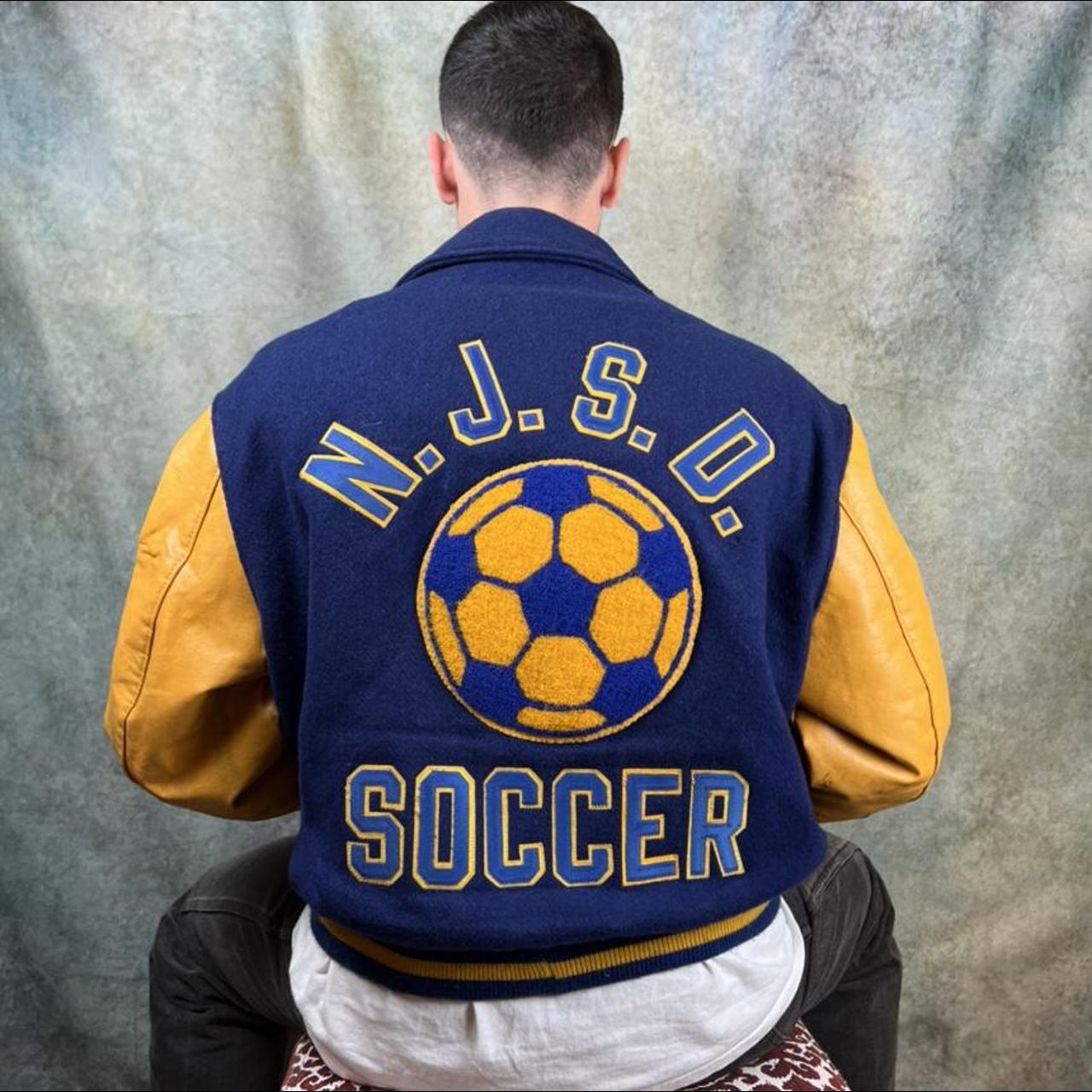 Men's Blue and Gold Jacket | Depop