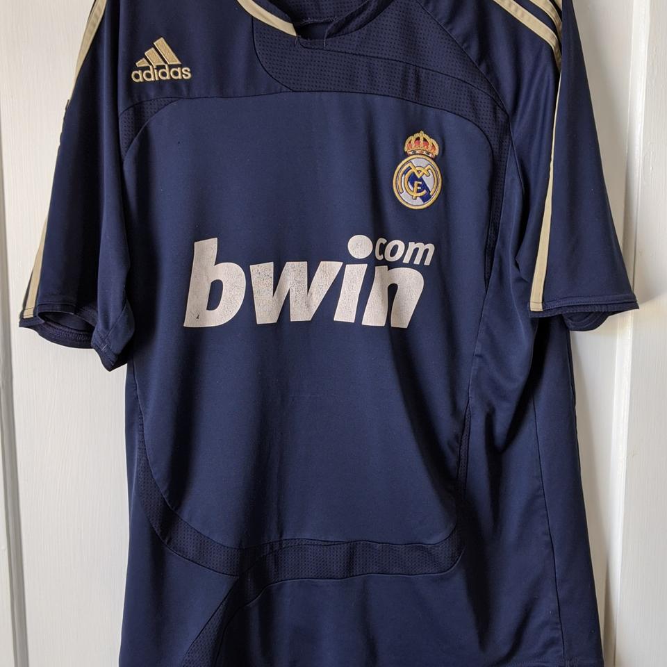 Real Madrid 2007 - 2008 Blue Away Kit by - Depop