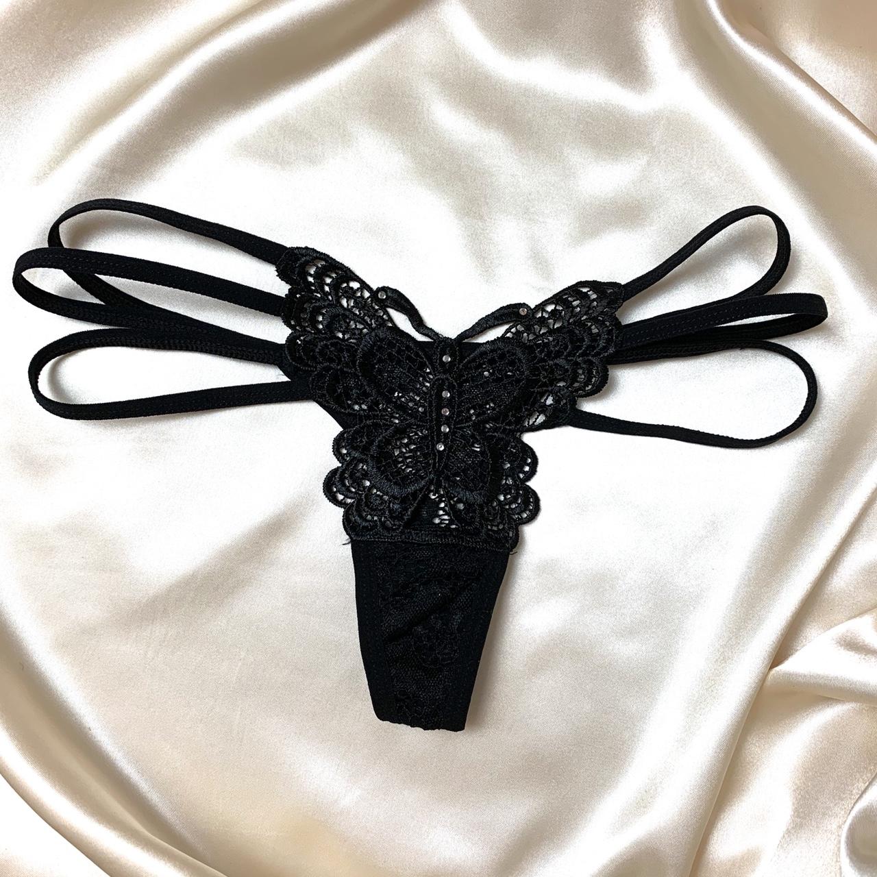 Butterfly Black Thong