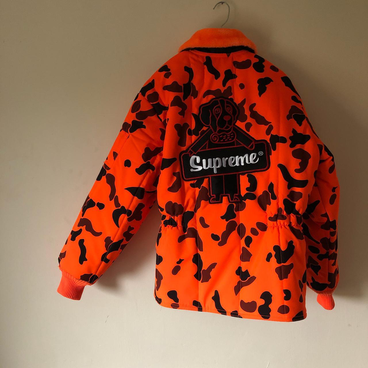 Supreme Logo Denim Turnout Jacket Orange Size Large Orange SS19