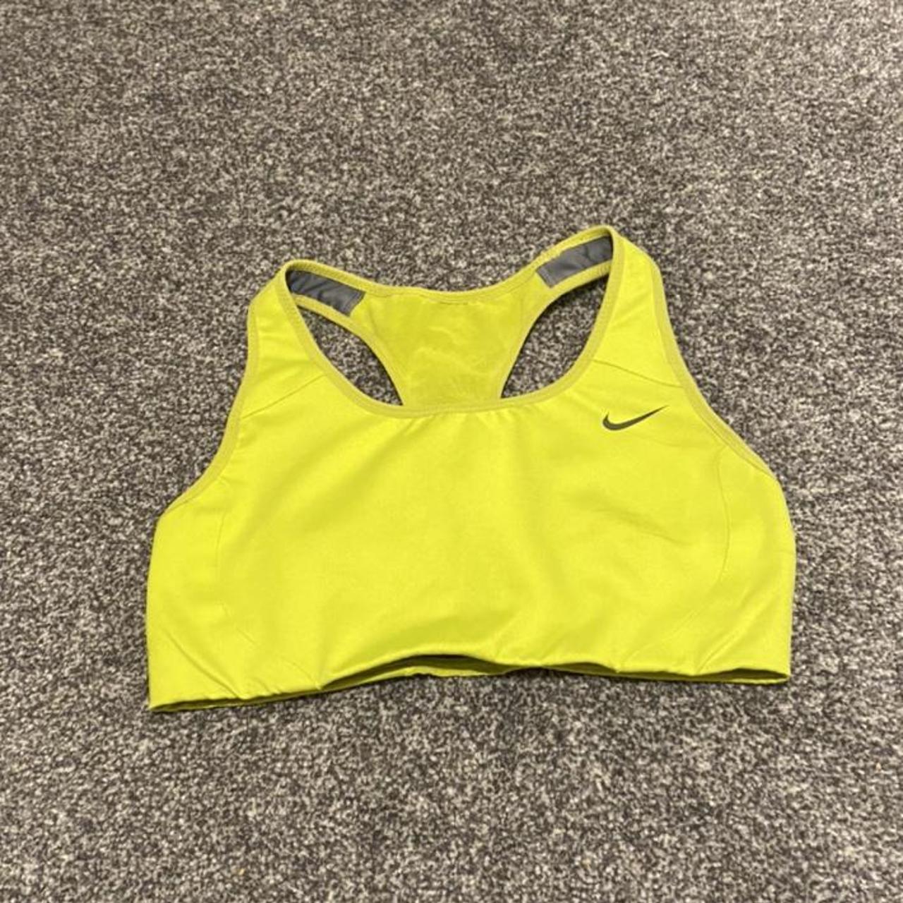 Nike Women's Green and Yellow Crop-top | Depop