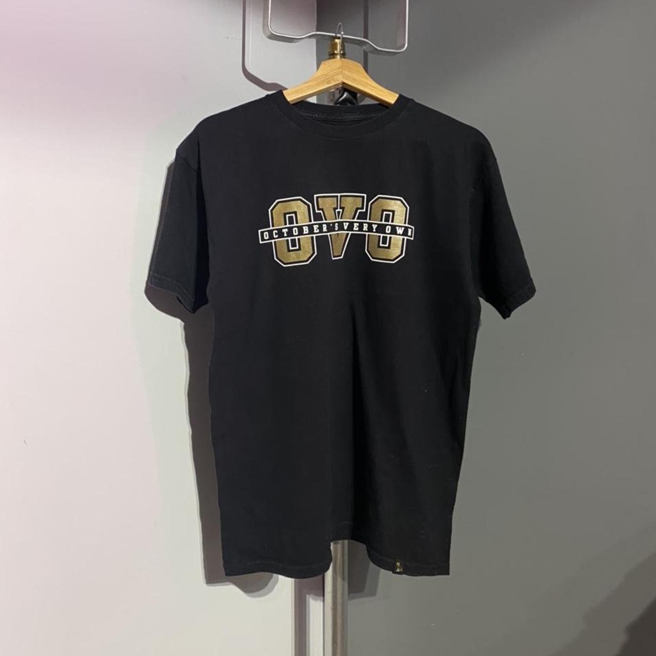 Octobers Very Own Men's Black and Gold T-shirt | Depop