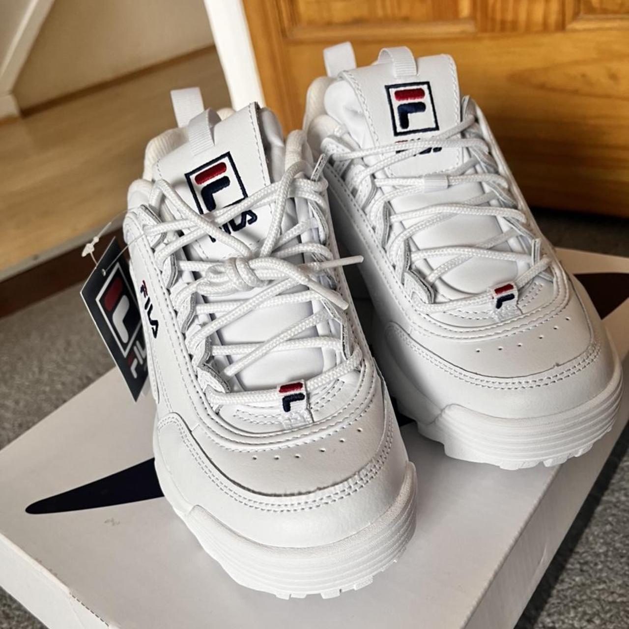 Brand New Fila Disruptor II Premium in WHITE UK... - Depop