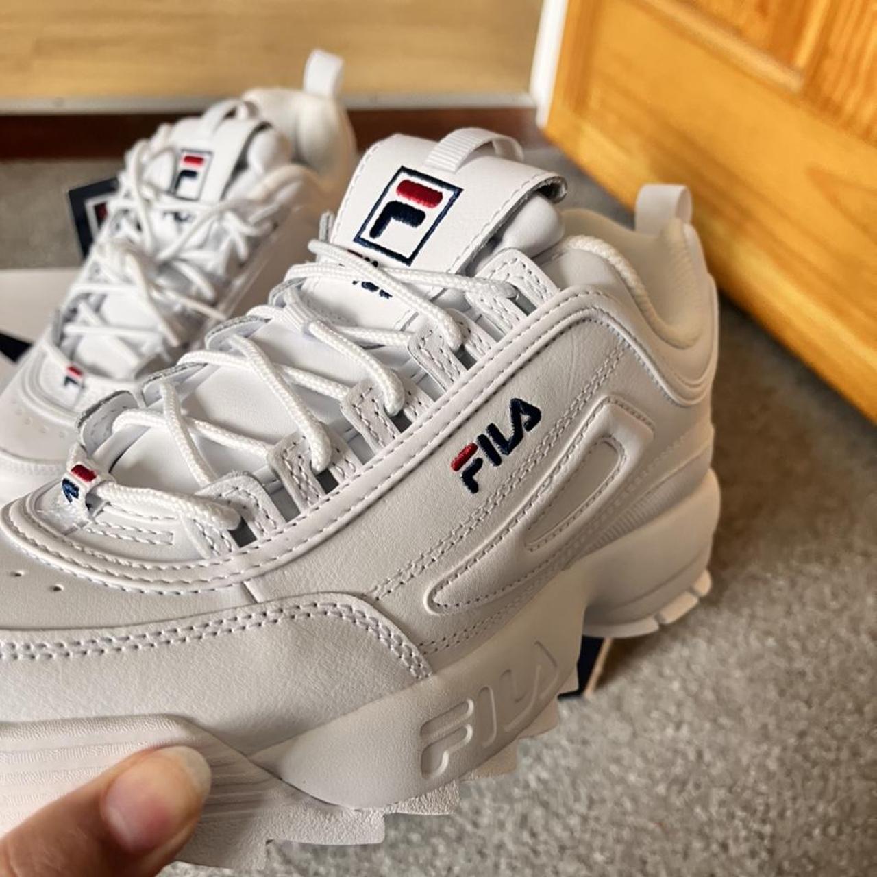 Brand New Fila Disruptor II Premium in WHITE UK... - Depop