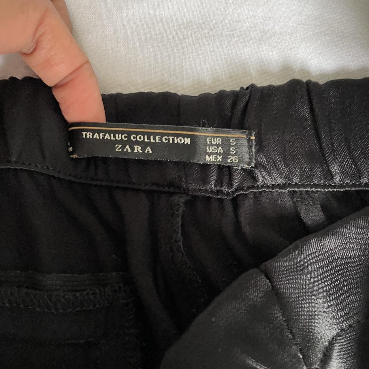 Black satin cargo pants with tie up detail from... Depop