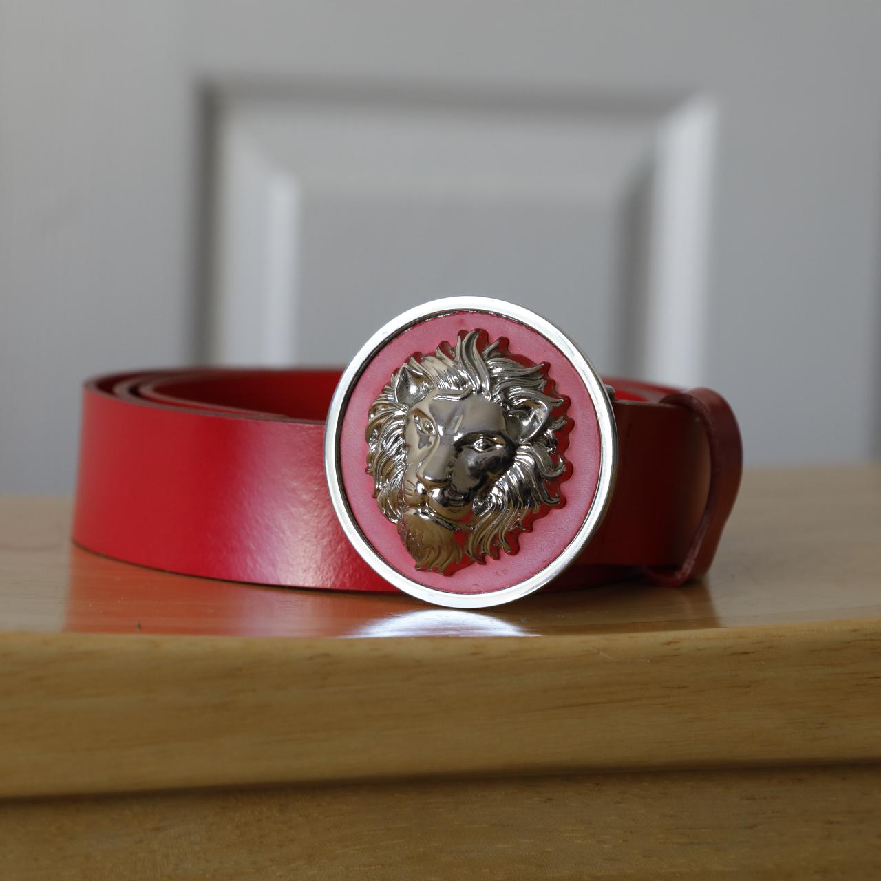 mens red versace belt