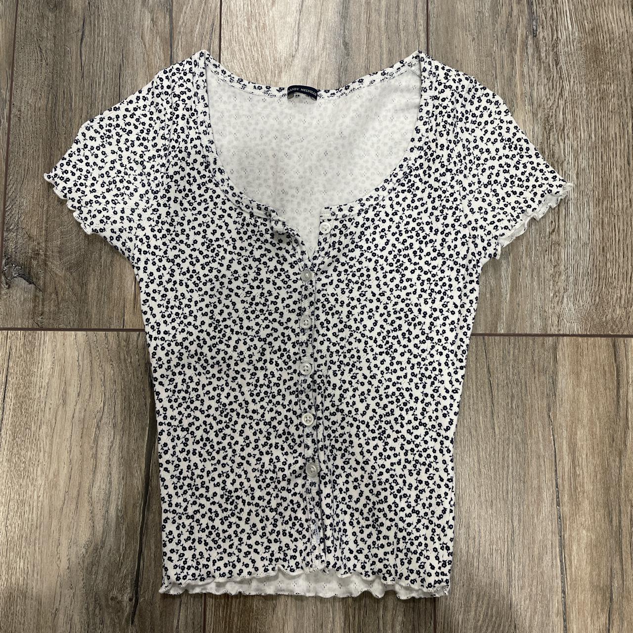 BRANDY MELVILLE Baby Doll Black&White Floral... Depop