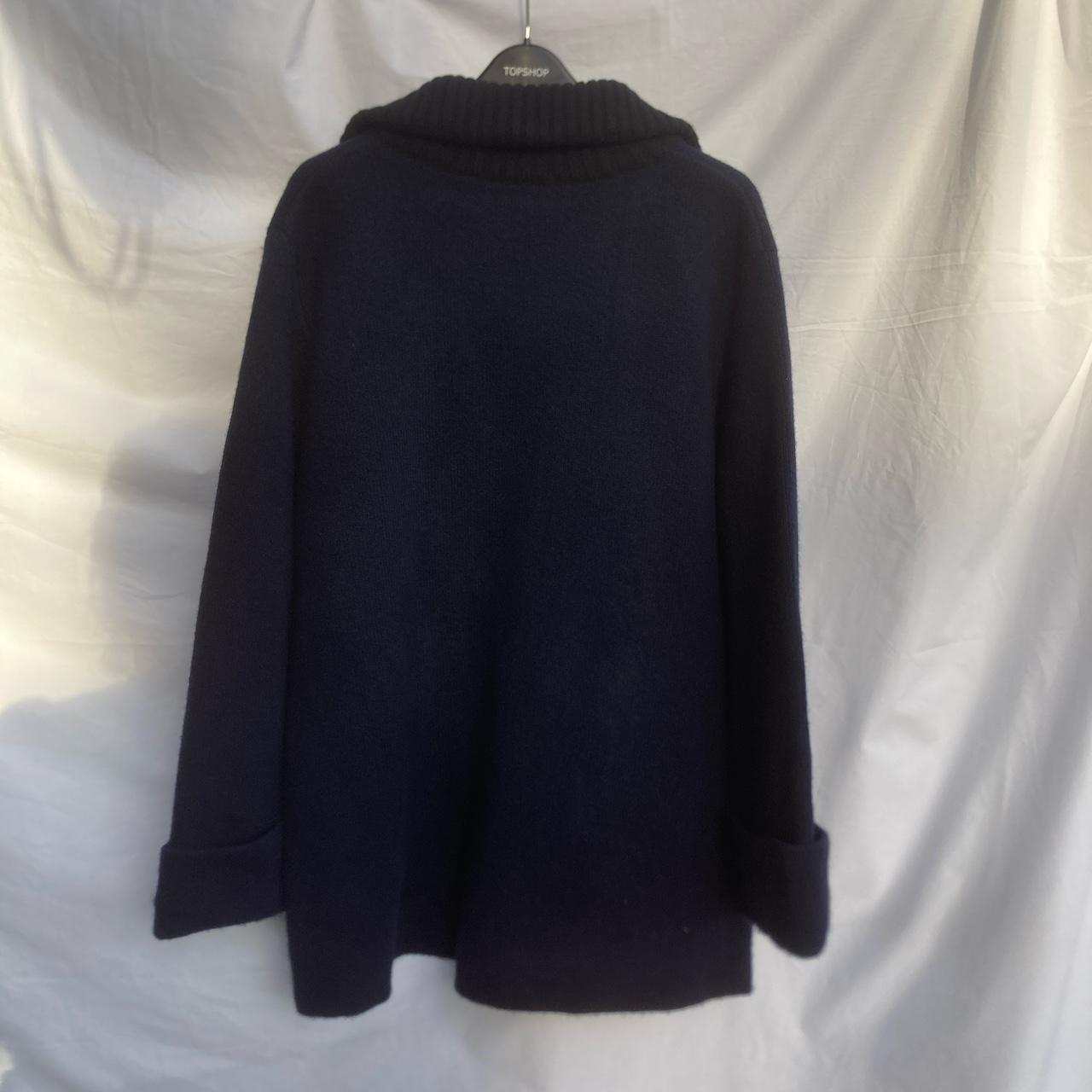 A.P.C. Navy blue knitted jumper size L Blue... - Depop