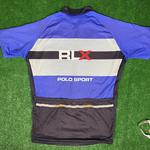 Rare Vintage POLO SPORT Ralph Lauren Spell Out Patch Cycling Jersey Shirt  90s L