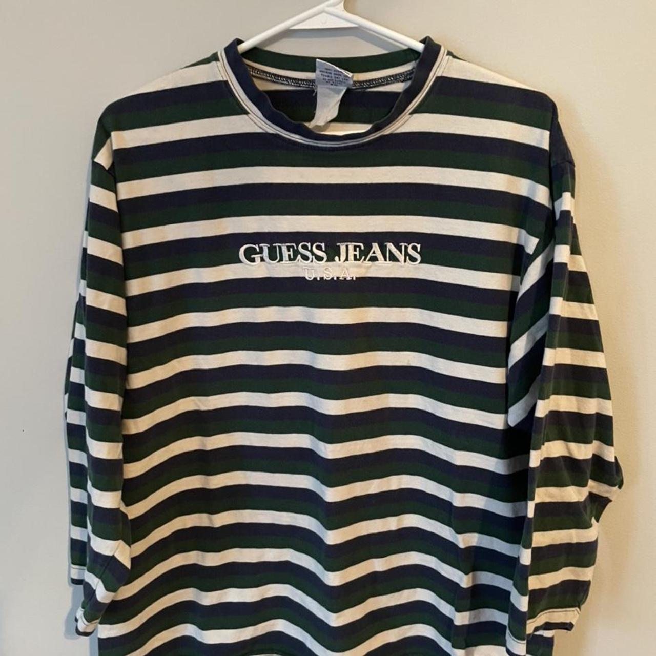 vintage Guess striped t-shirt... - Depop