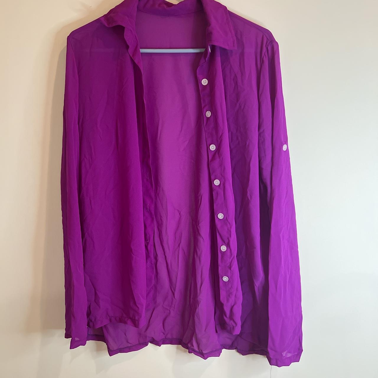 🔮Matte Collection sheer purple button down! Perfect... - Depop