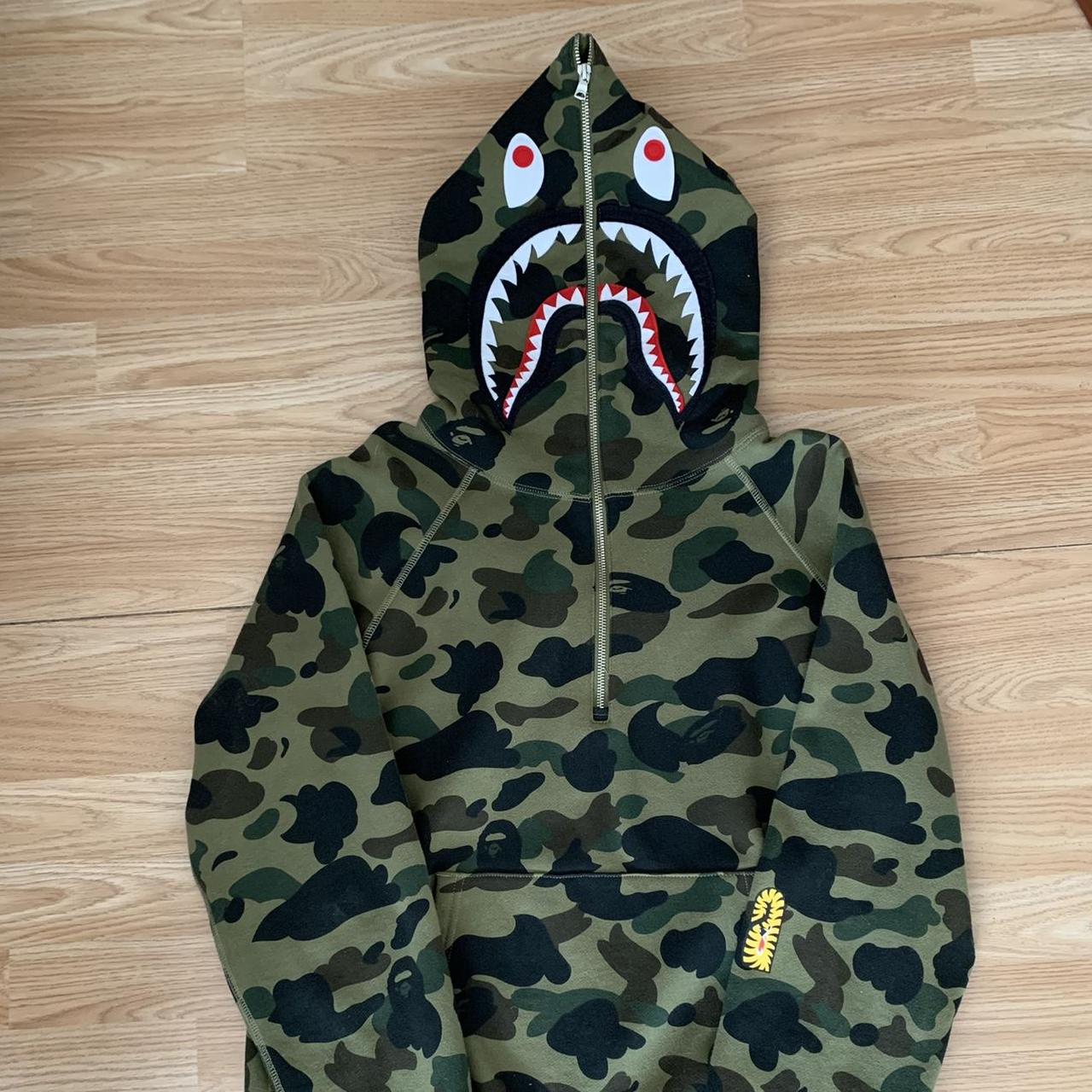 Bape jacket half hot sale camo half black