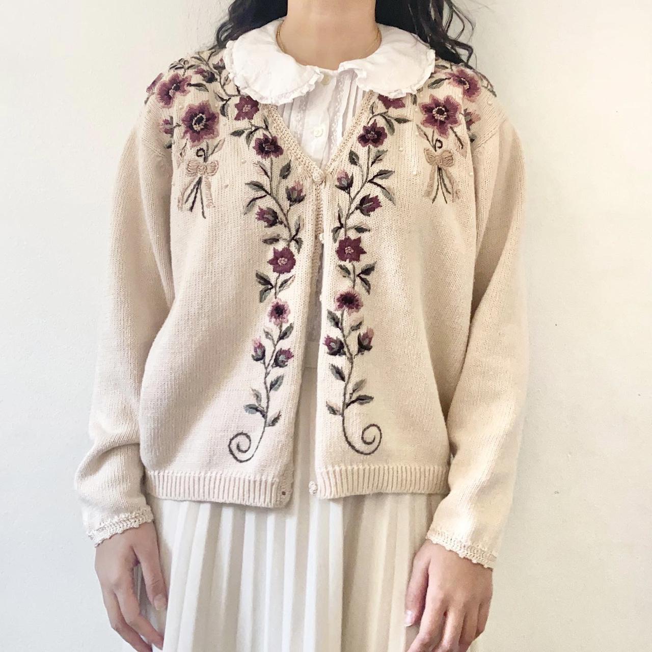 embroidered floral cardigan