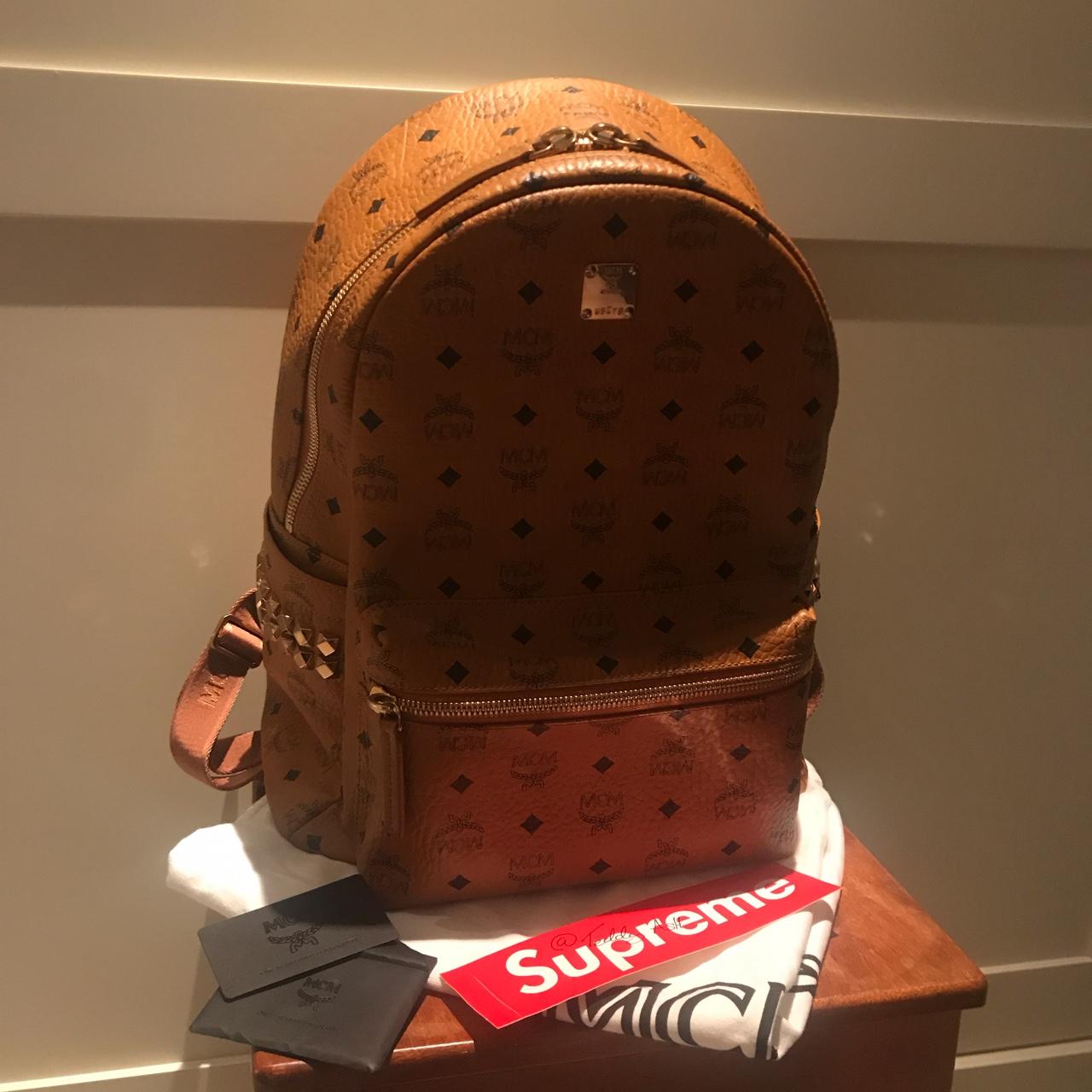 Mcm backpack tan sale