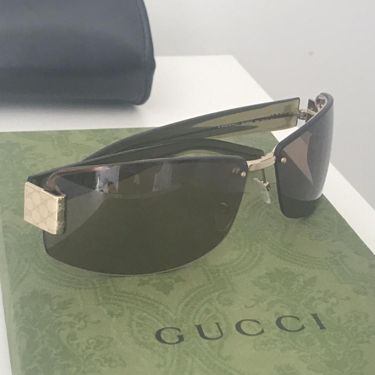 100 Authentic Gucci Rimless Sunglasses Case Not Depop 5096