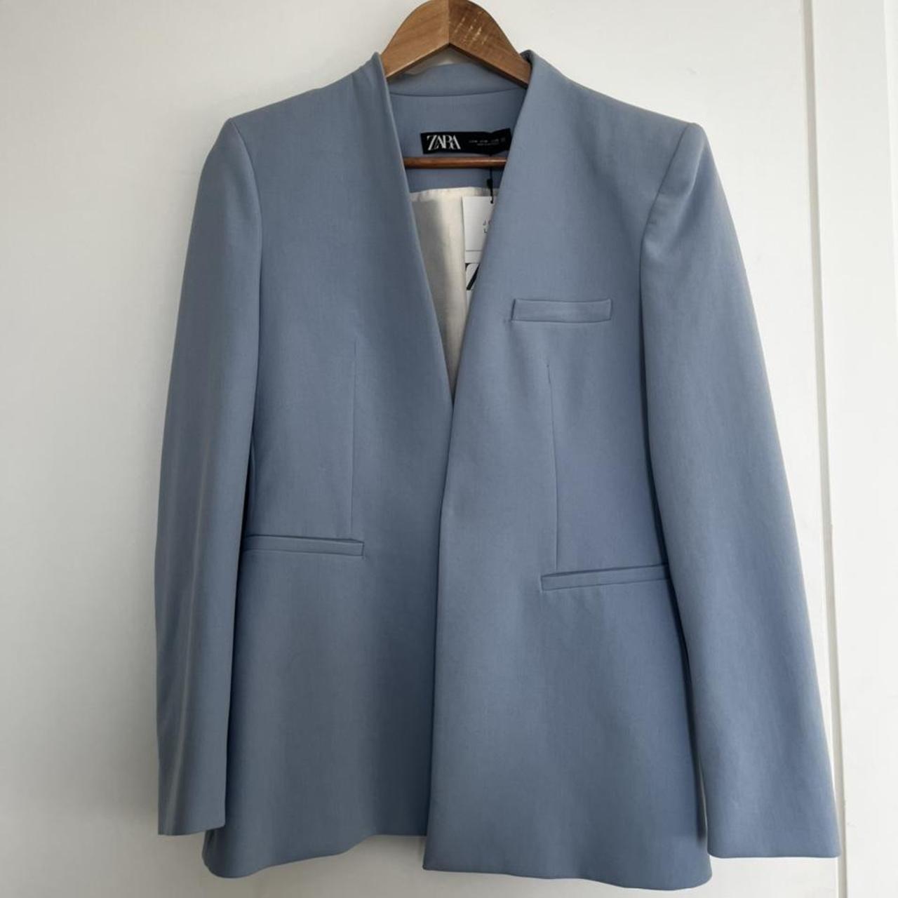 Zara Women's Blue Tailored-jackets | Depop