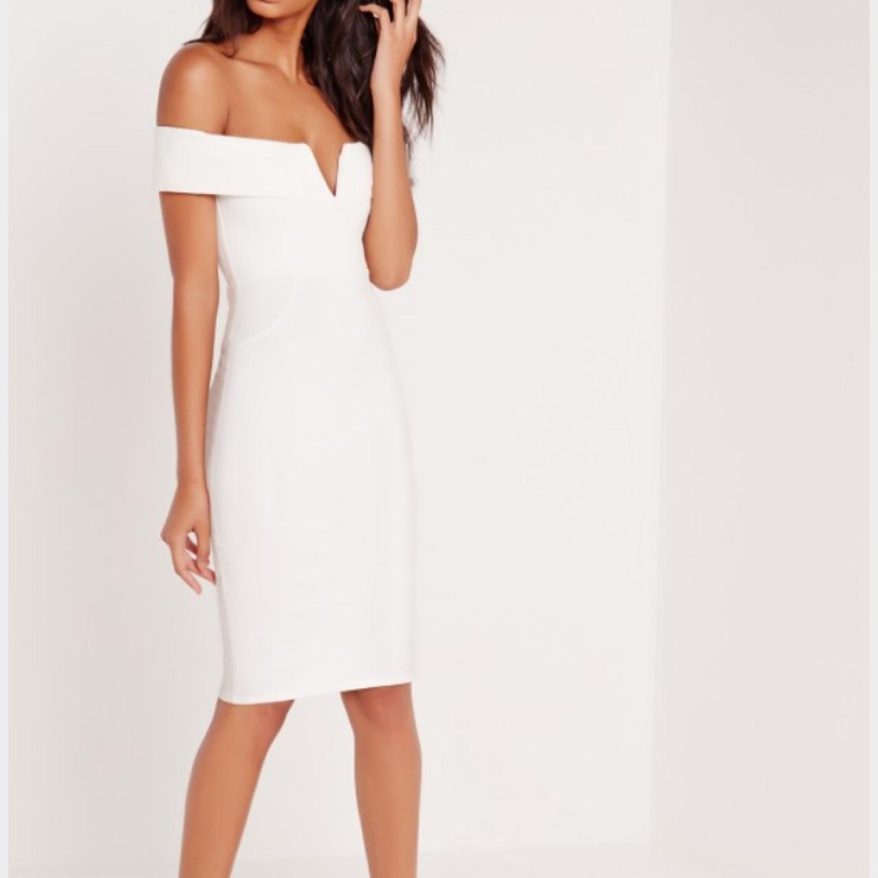 Missguided white bardot store dress