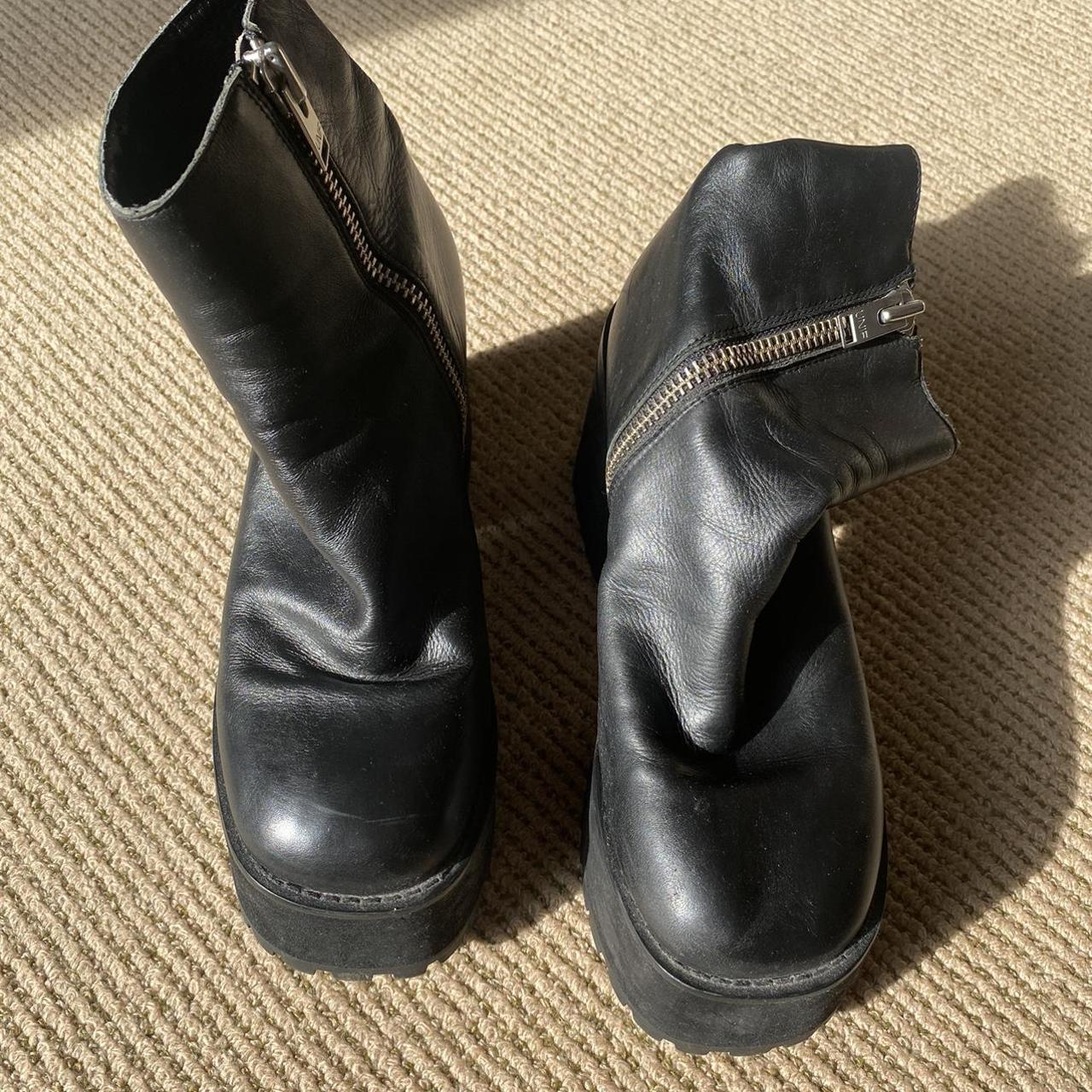 UNIF Bonnie boots, black leather platforms. So... - Depop