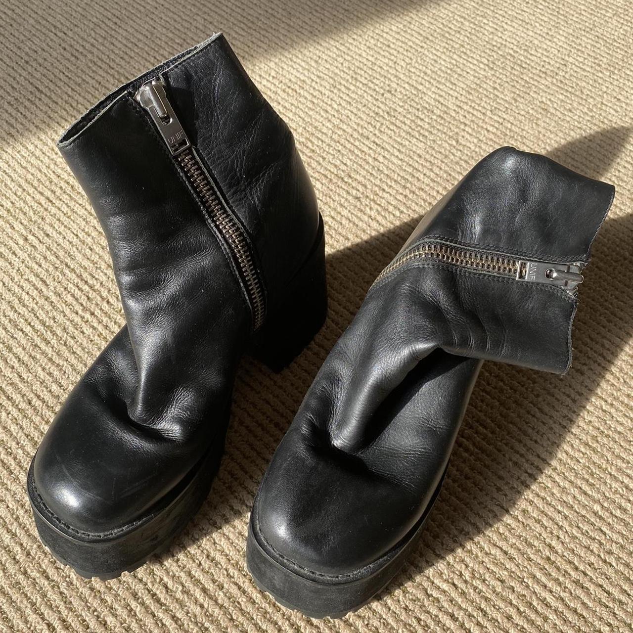 UNIF Bonnie boots, black leather platforms. So... - Depop