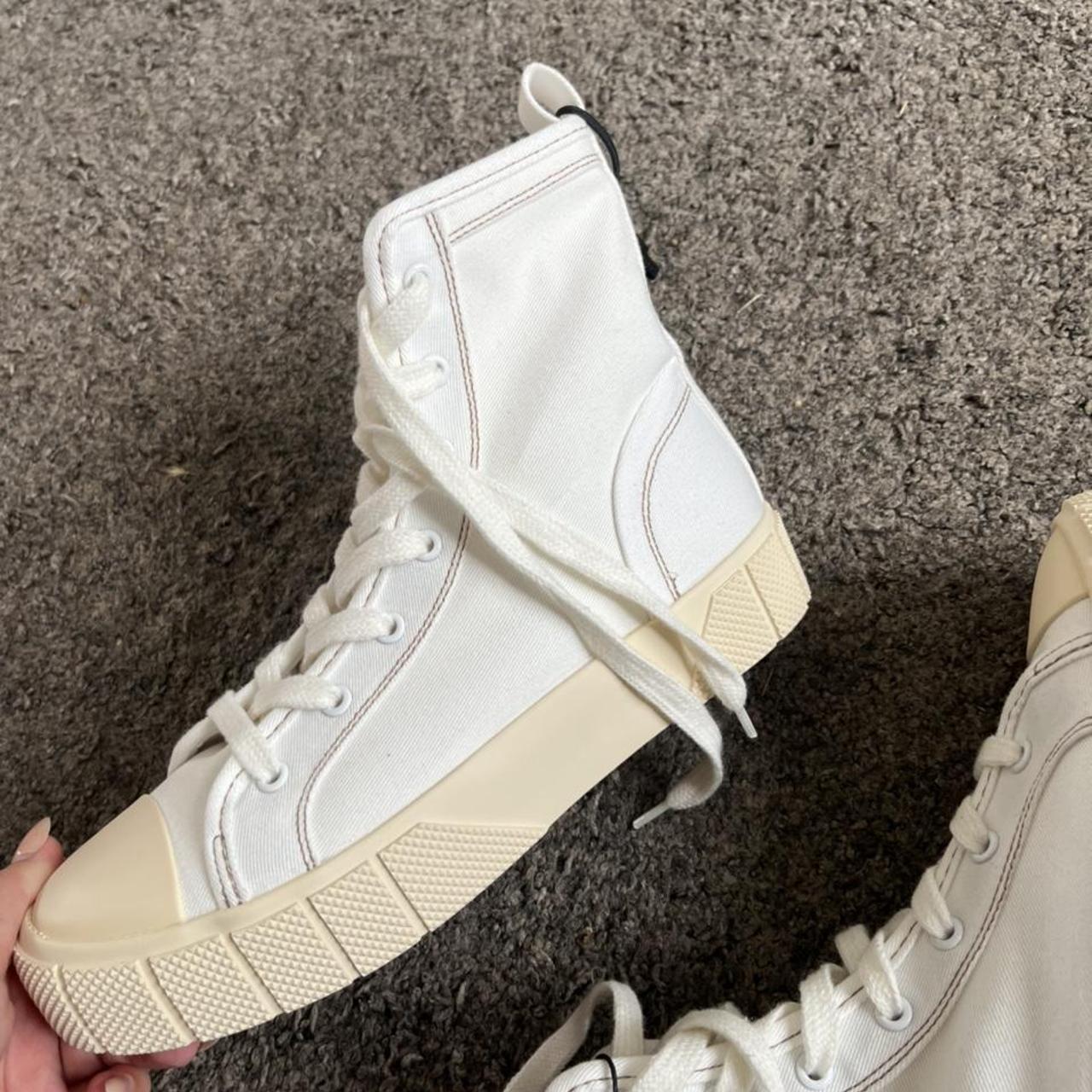 Zara high top canvas shoes, brand new with label,... - Depop