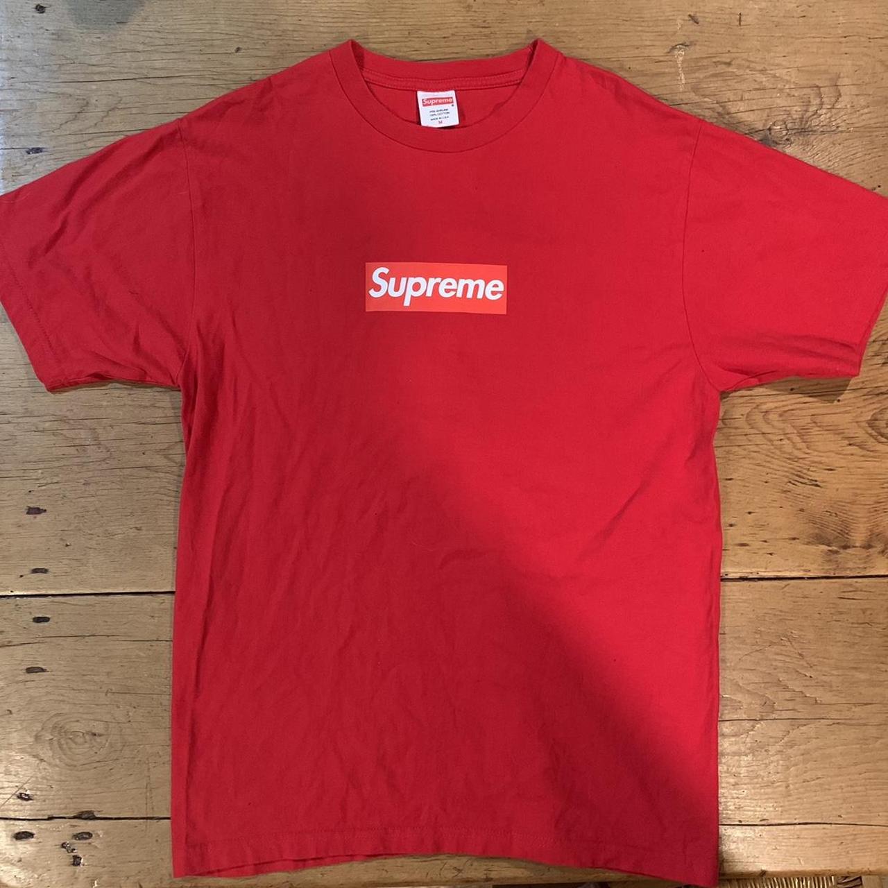 Supreme red t shirt on sale