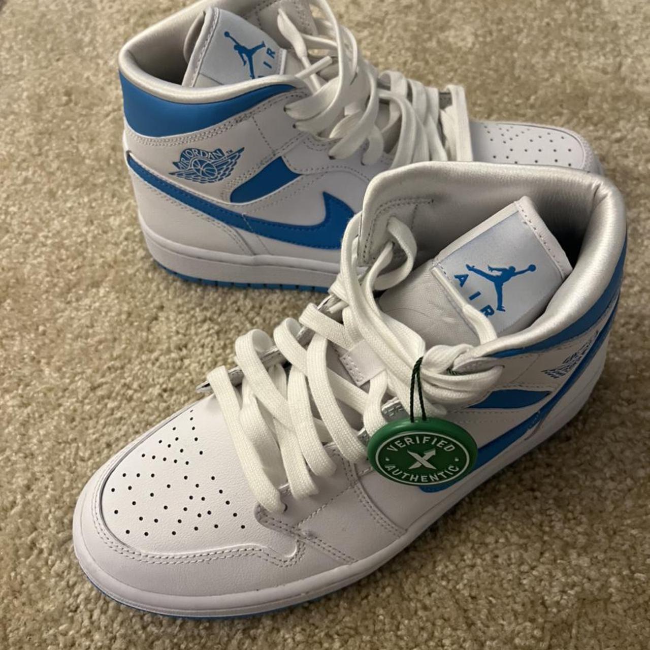 Jordan 1 Mid UNC (W) 🤍 Brand new from StockX, never... - Depop